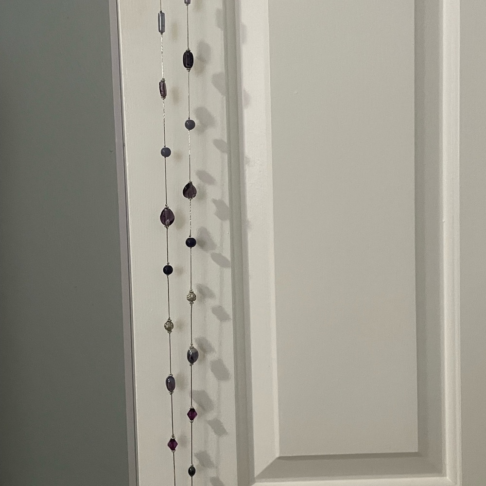 Elegant Purple and Silver Beaded Necklace